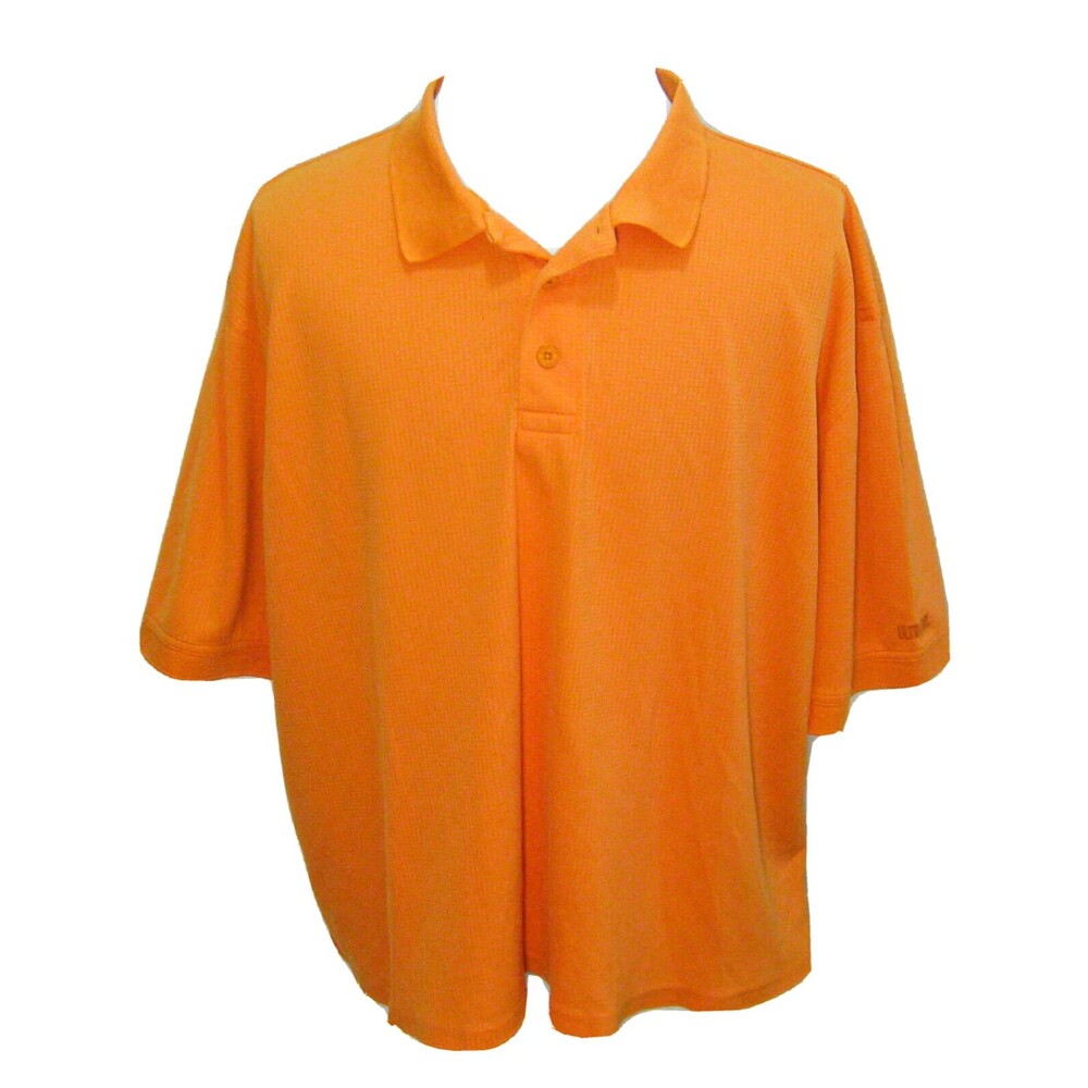 CABELA's Men's (Size 2XL) Solid Orange Short Sleeve Polo Shirt Ultra-Dry Top